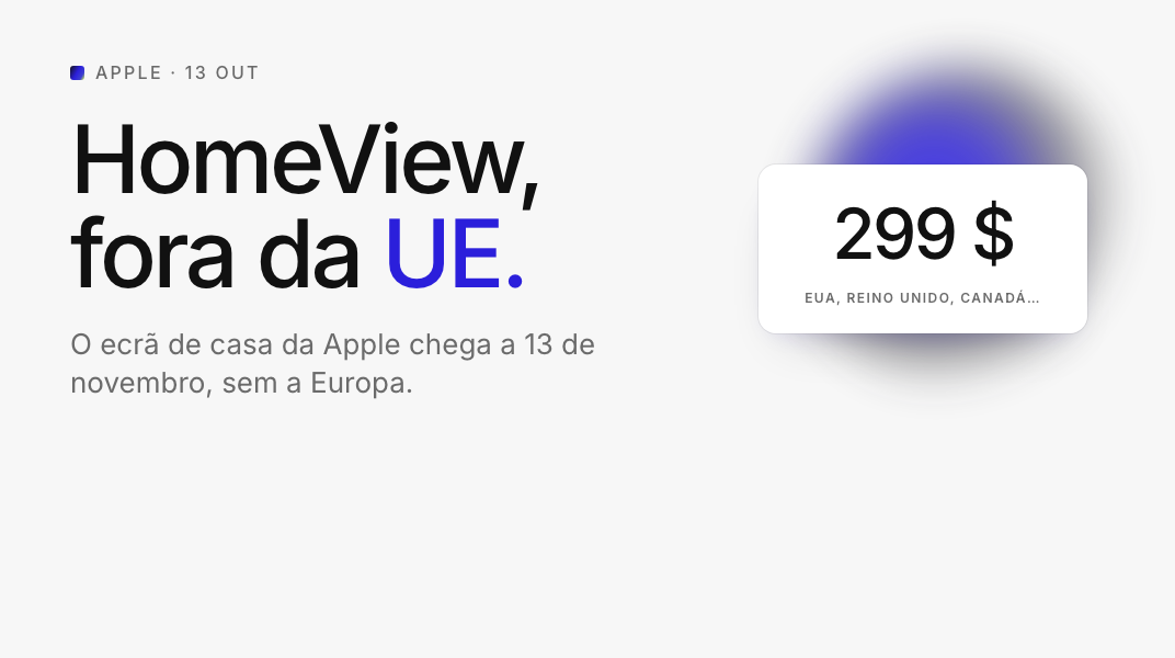 Apple HomeView, 299 dólares, fora da União Europeia