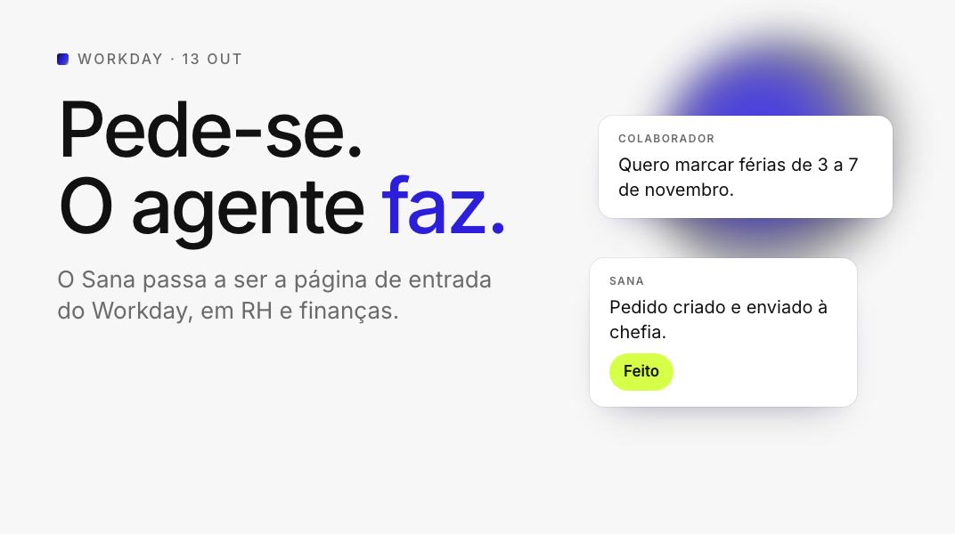 Pede-se, o agente faz: um pedido de férias tratado pelo Sana