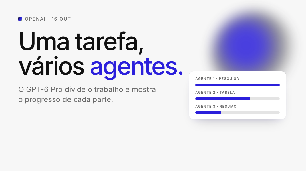 Três agentes a trabalhar em paralelo na mesma tarefa